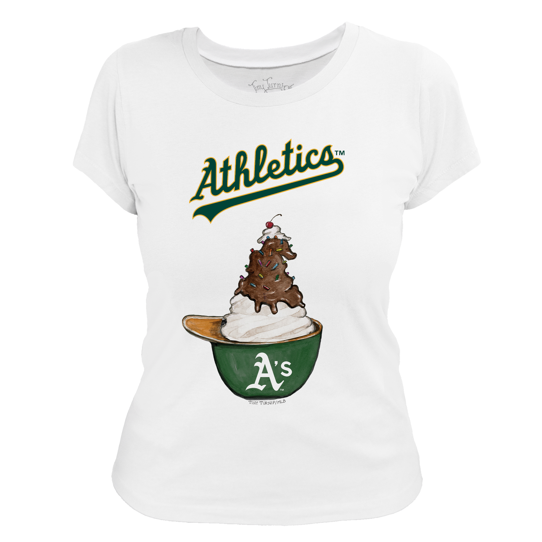 Oakland Athletics Sundae Helmet Women's Tee Shirt