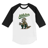 Oakland Athletics Triceratops 3/4 Black Sleeve Raglan