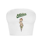 Oakland Athletics Triple Scoop Crop Tube Top