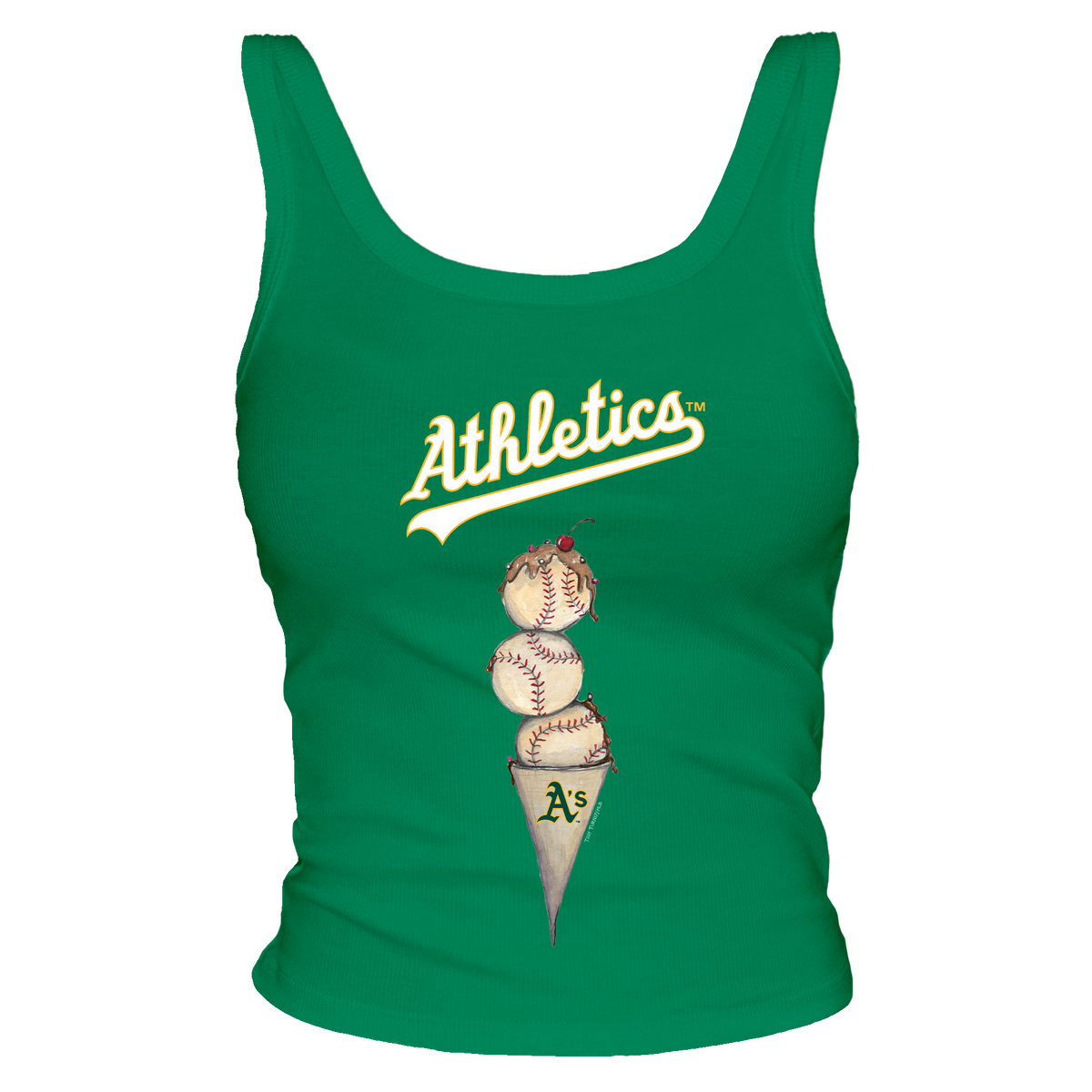Oakland Athletics Triple Scoop Ribbed Tank - Tiny Turnip