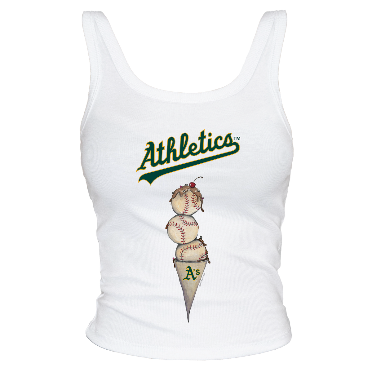 Oakland Athletics Triple Scoop Ribbed Tank