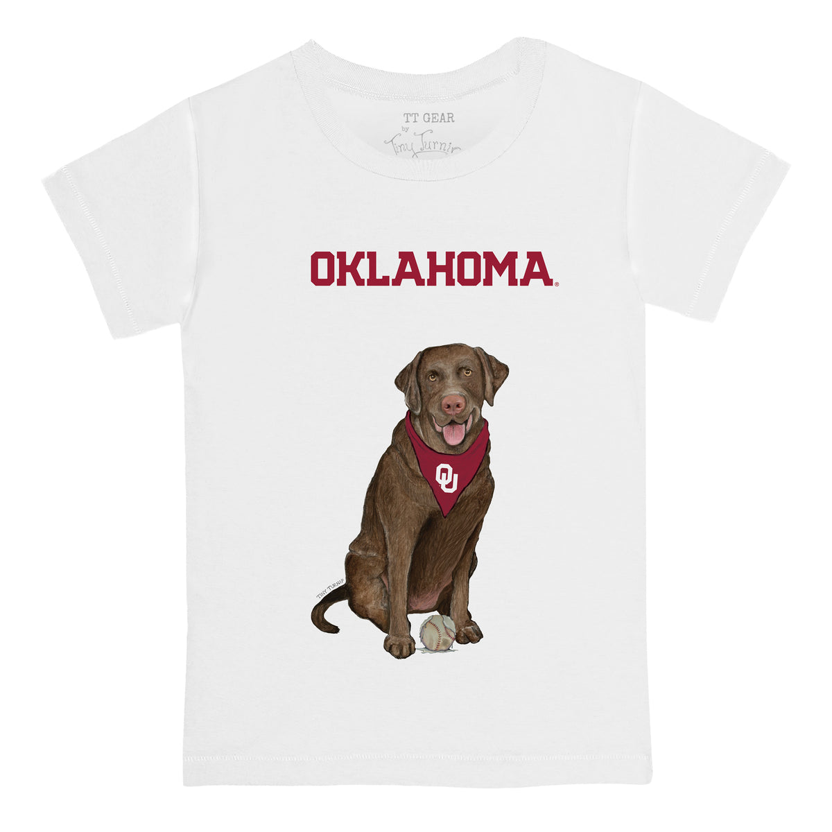 Oklahoma Sooners Chocolate Labrador Retriever Tee Shirt