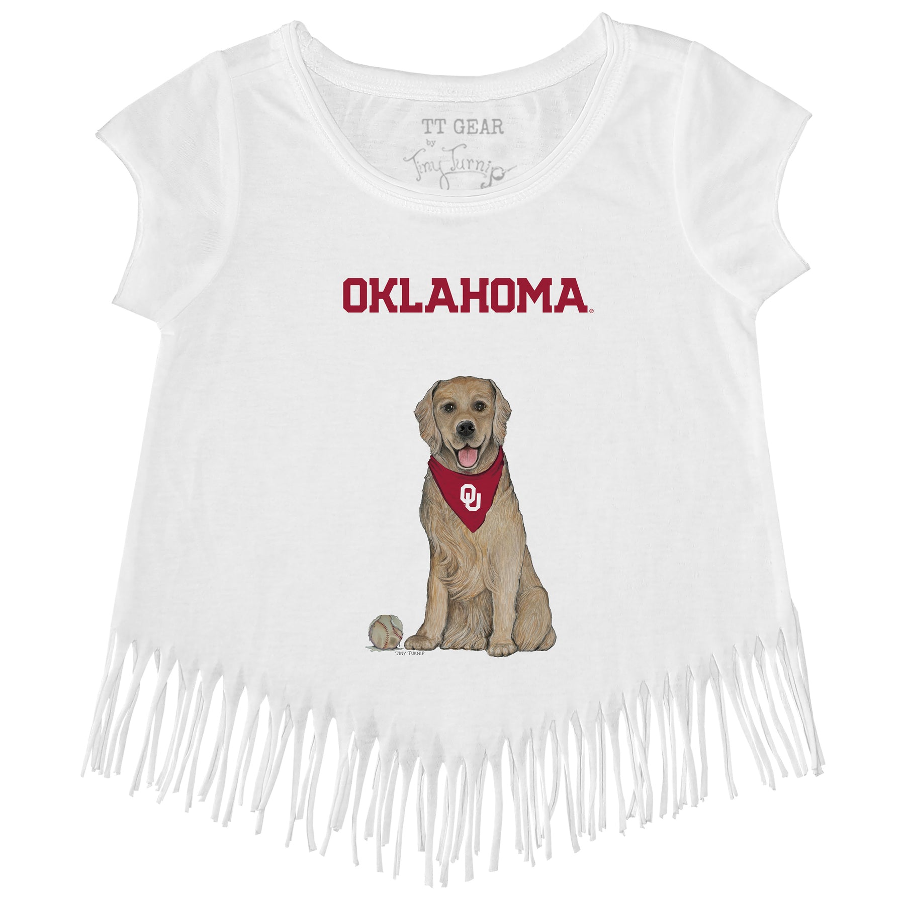 Oklahoma Sooners Golden Retriever Fringe Tee