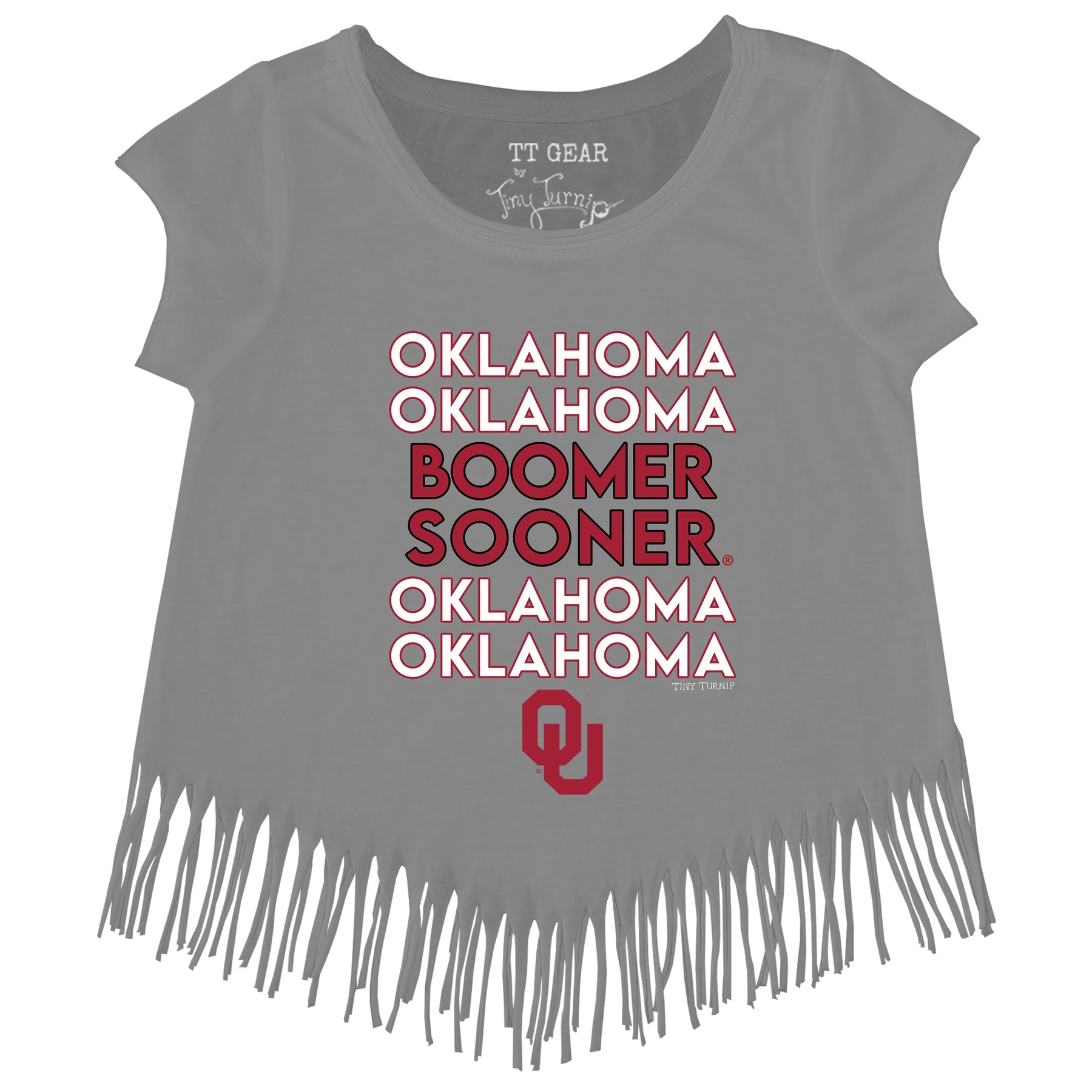 Oklahoma Sooners Stacked Fringe Tee