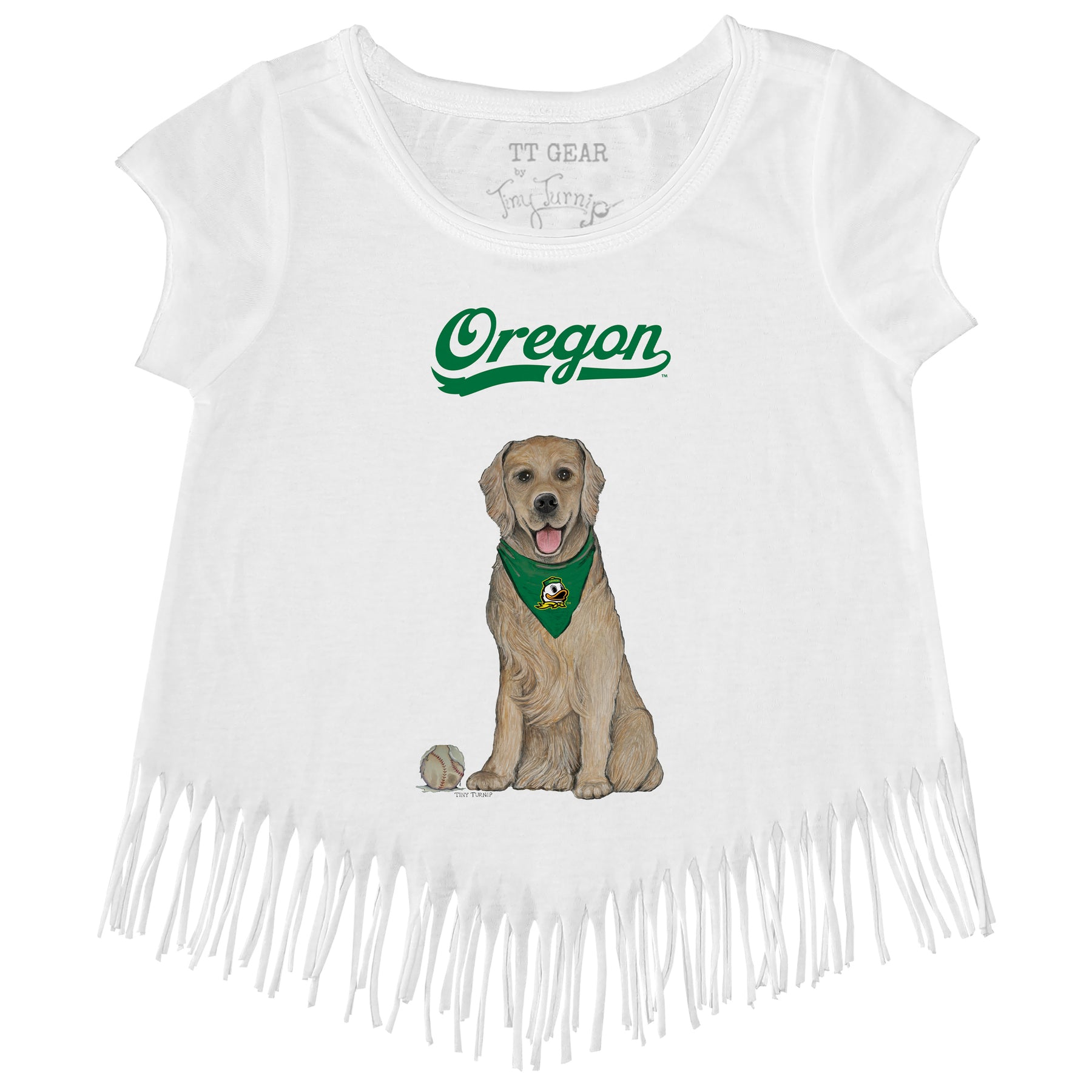 Oregon Ducks Golden Retriever Fringe Tee