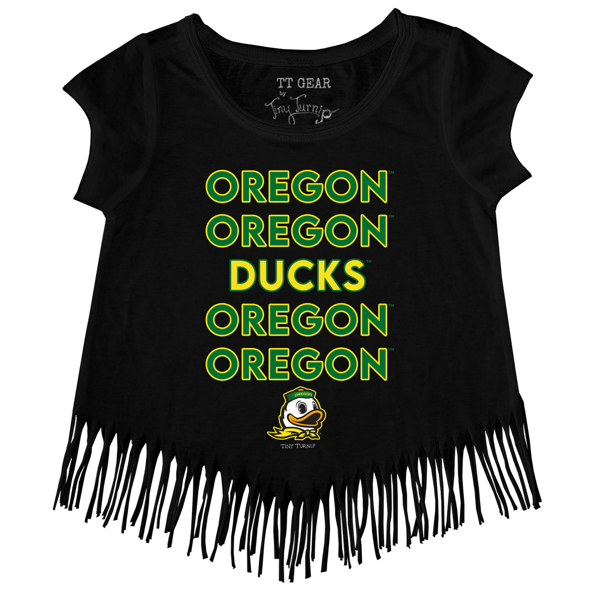 Oregon Ducks Stacked Fringe Tee