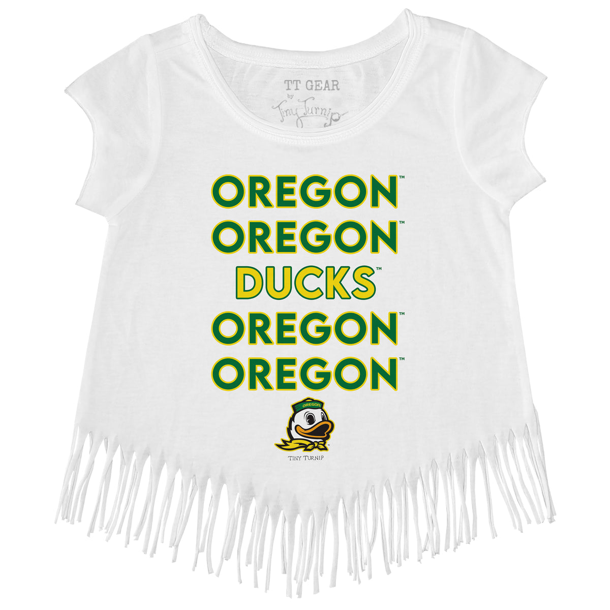 Oregon Ducks Stacked Fringe Tee