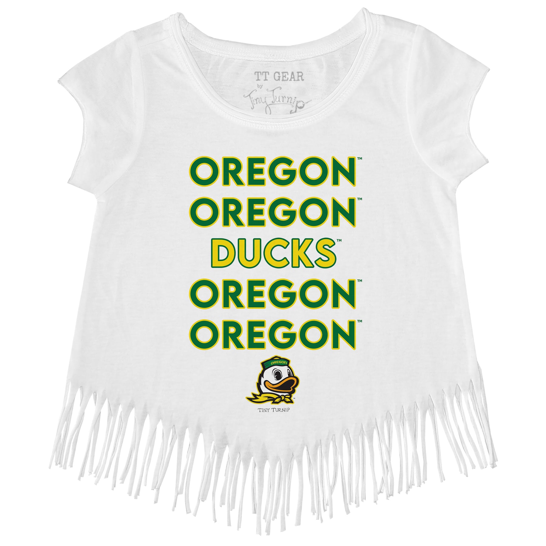 Oregon Ducks Stacked Fringe Tee