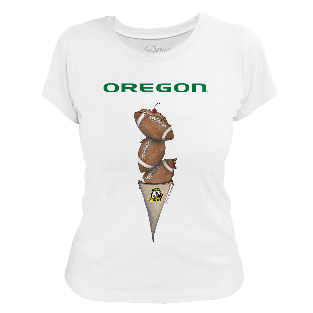 Oregon Ducks Football Triple Scoop Women's Tee Shirt