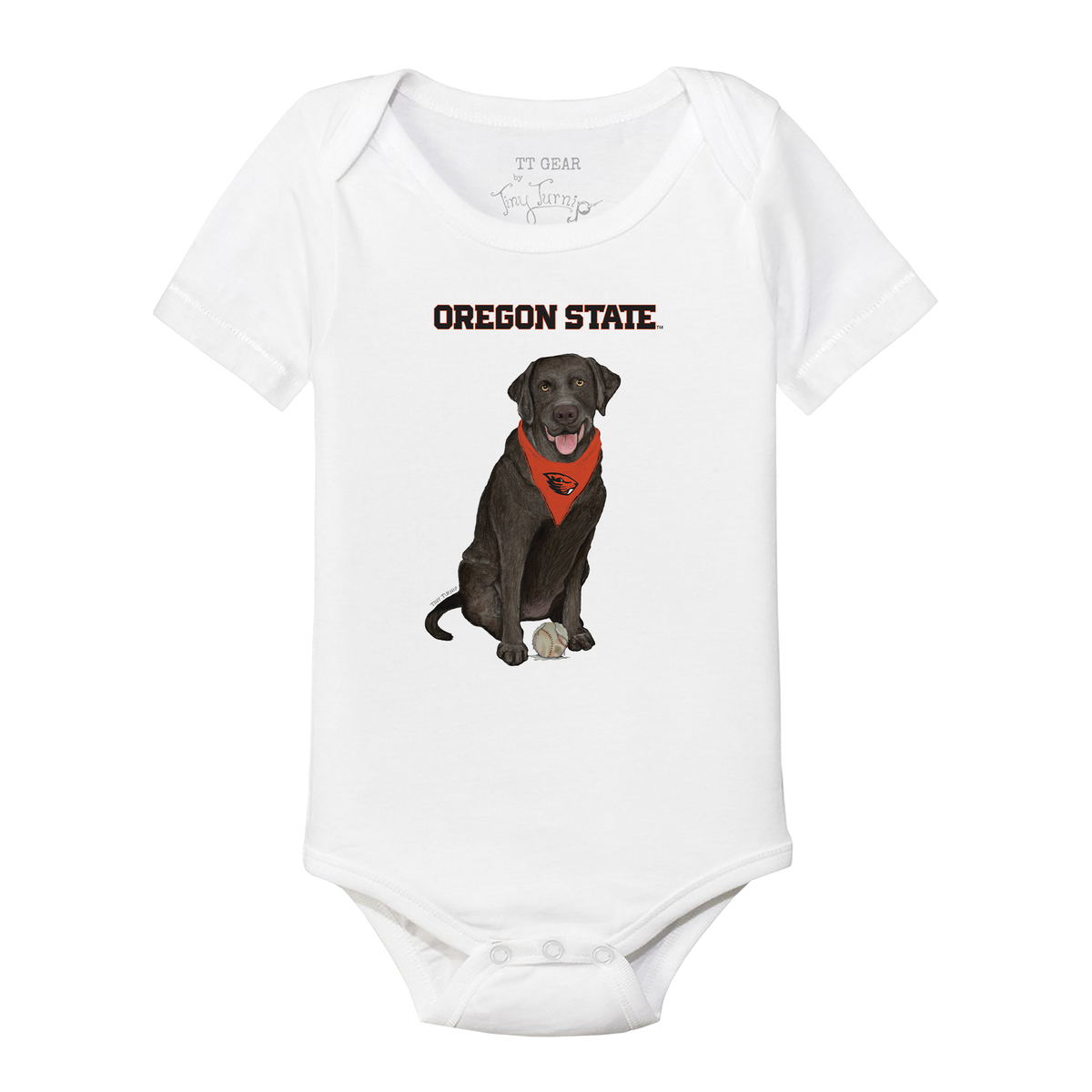 Oregon State Beavers Black Labrador Retriever Short Sleeve Snapper