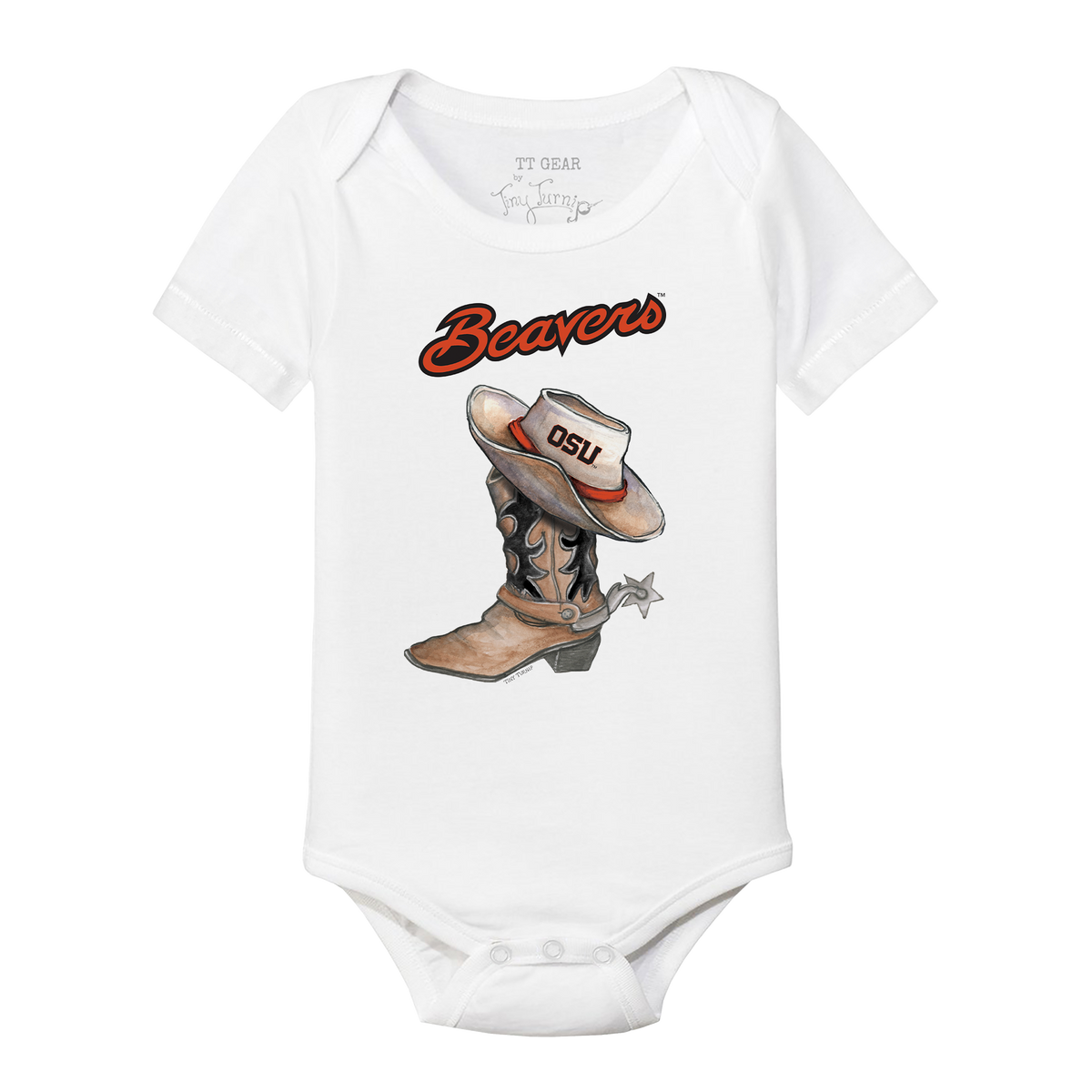 Oregon State Beavers Cowboy Boot Short Sleeve Snapper