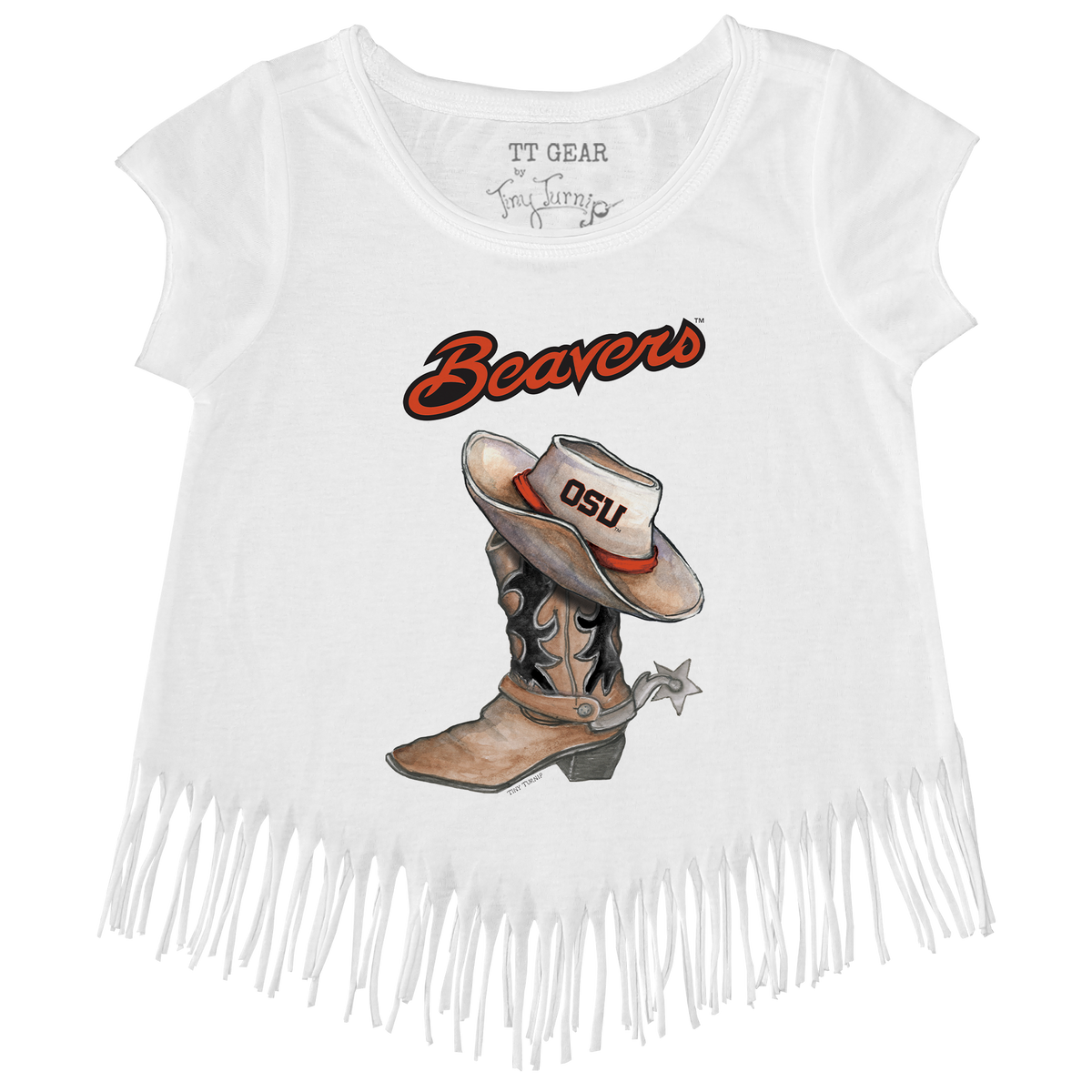 Oregon State Beavers Cowboy Boot Fringe Tee
