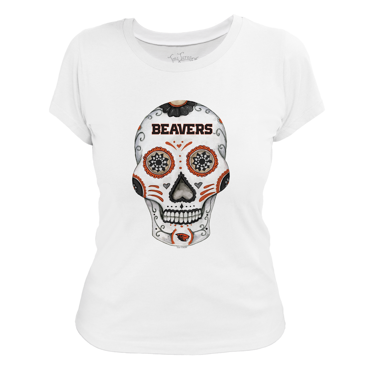 Oregon State Beavers Sugar Skull Women's Tee Shirt