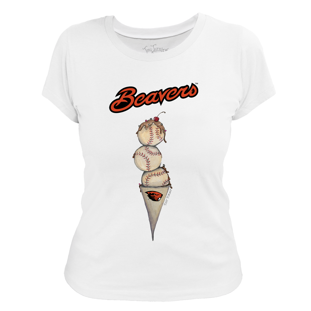 Oregon State Beavers Baseball Triple Scoop Women's Tee Shirt