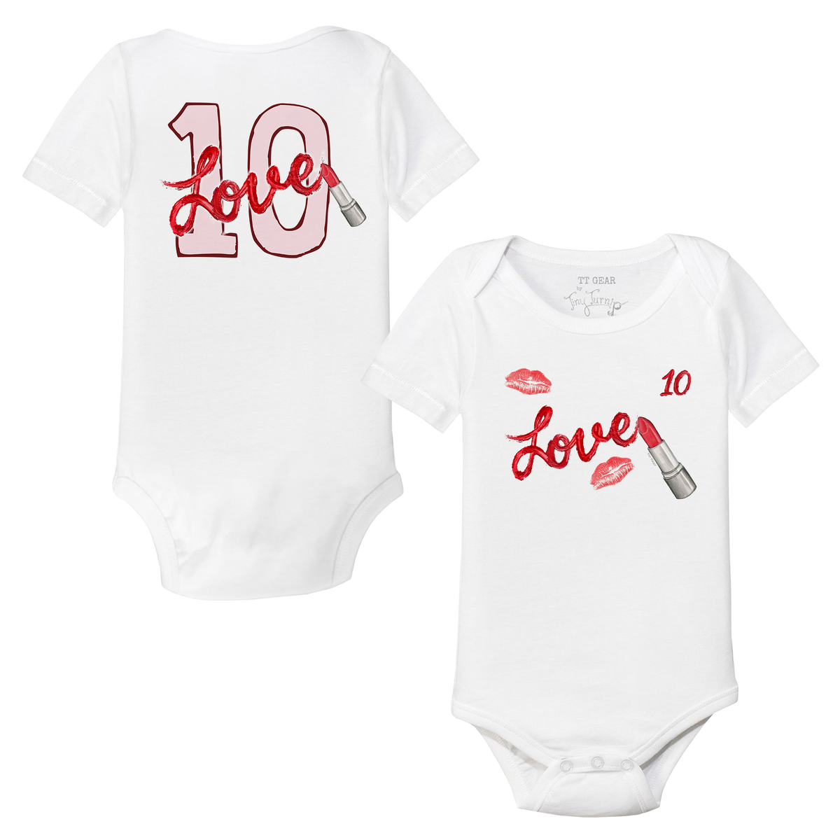 VIP Lipstick w/ Name, Number - Short Sleeve Snapper - Tiny Turnip