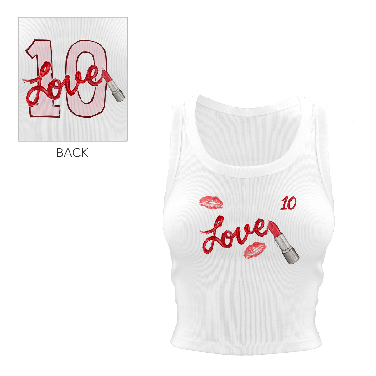 VIP Lipstick w/ Name, Number - Crop Tank - Tiny Turnip