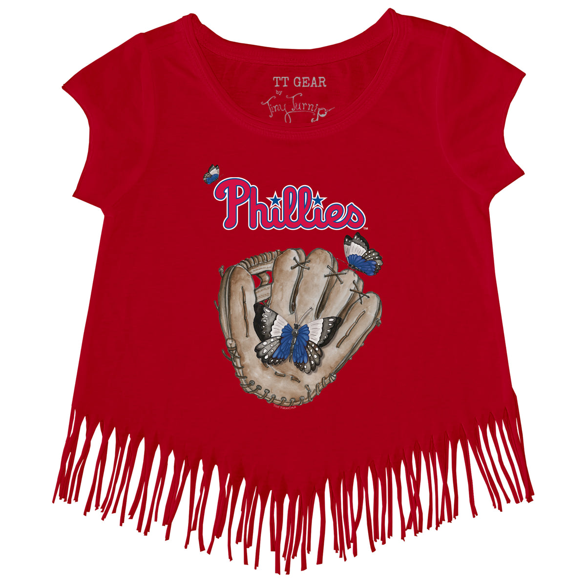 Philadelphia Phillies Butterfly Glove Fringe Tee