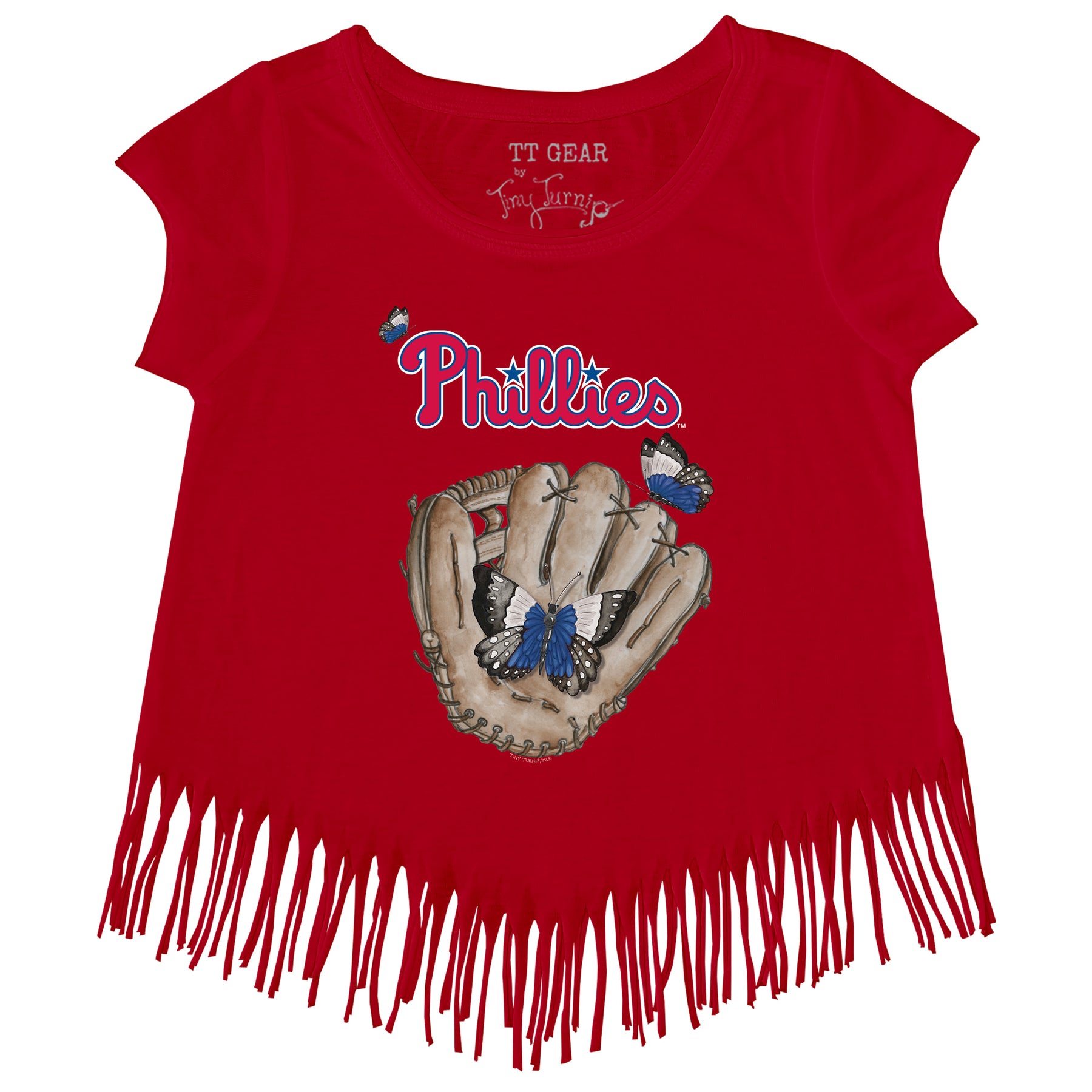 Philadelphia Phillies Butterfly Glove Fringe Tee