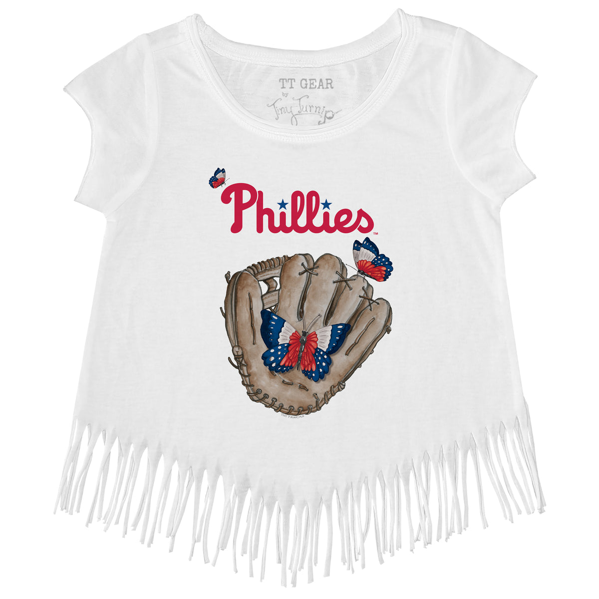 Philadelphia Phillies Butterfly Glove Fringe Tee