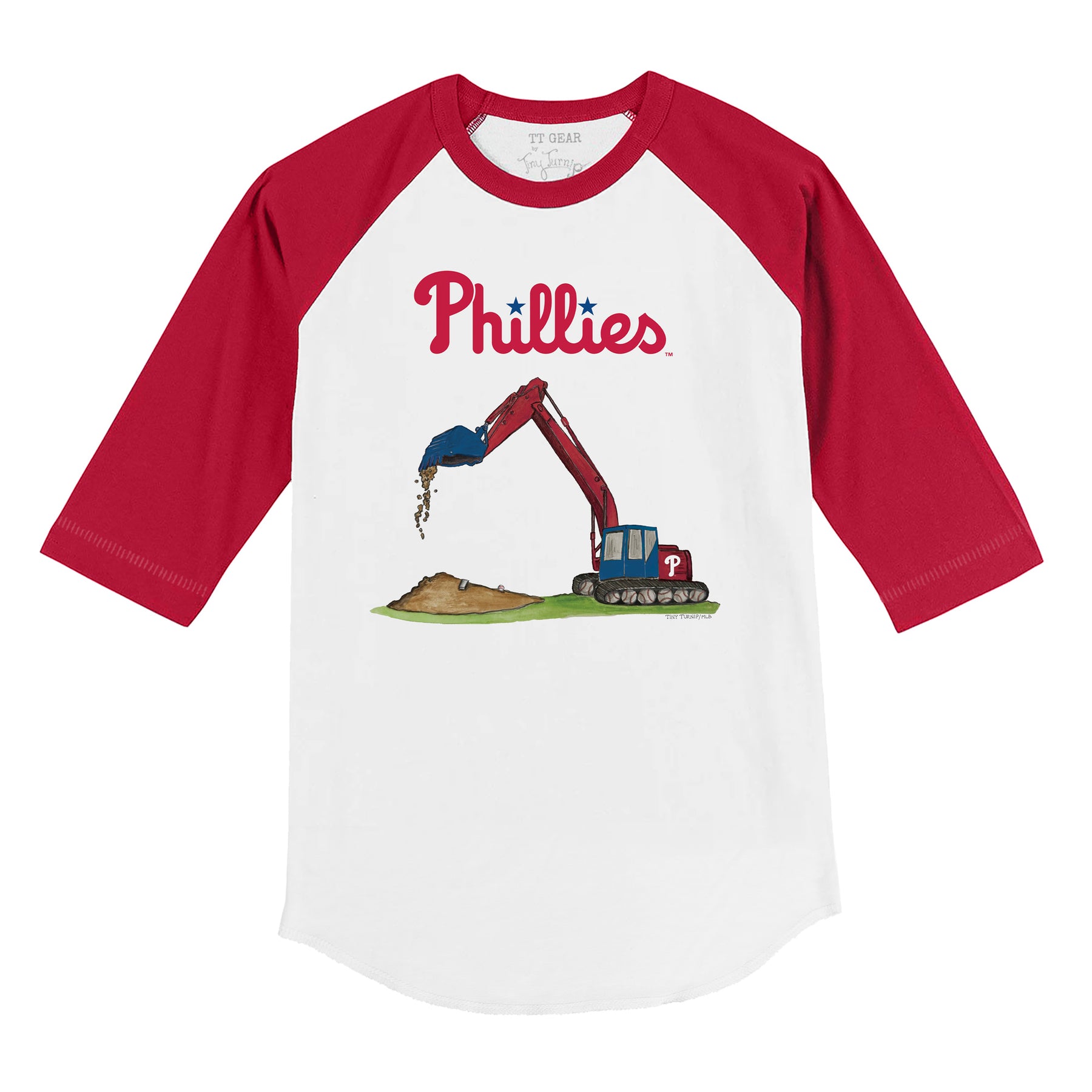 Philadelphia Phillies Excavator 3/4 Red Sleeve Raglan