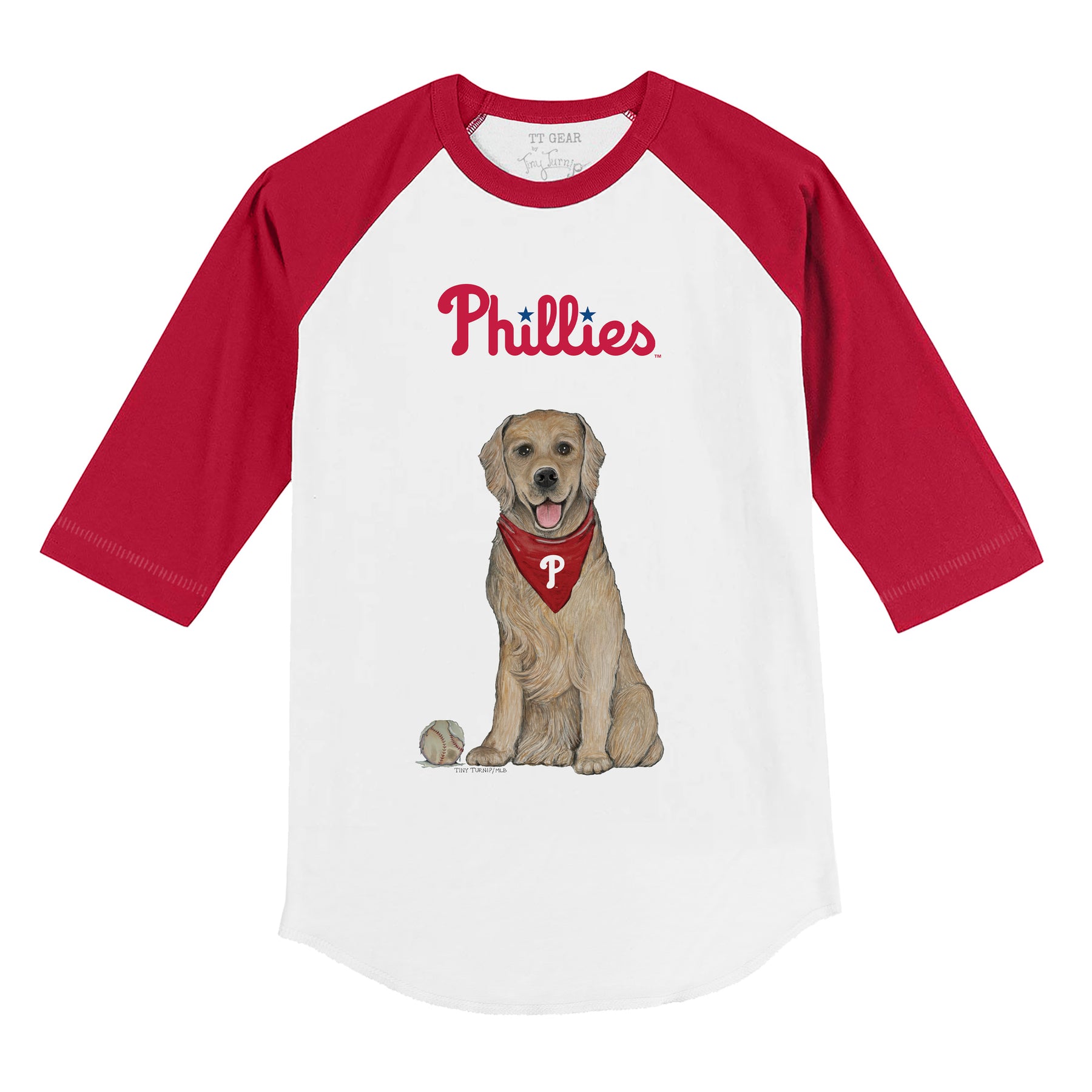 Philadelphia Phillies Golden Retriever 3/4 Red Sleeve Raglan