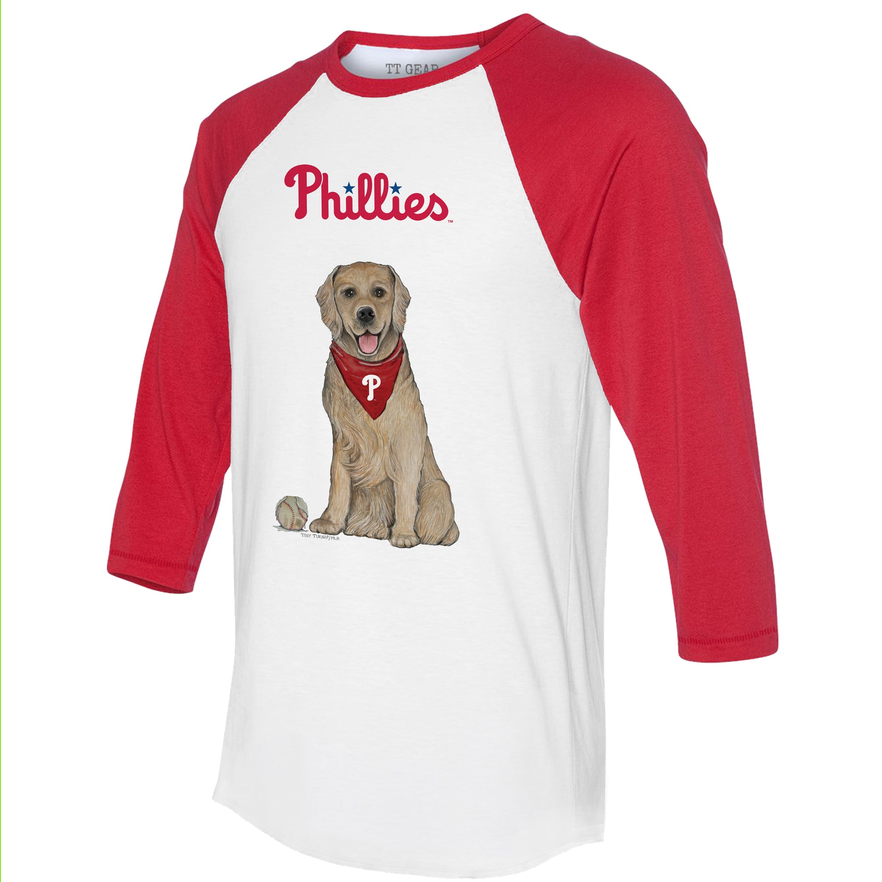 Philadelphia Phillies Golden Retriever 3/4 Red Sleeve Raglan