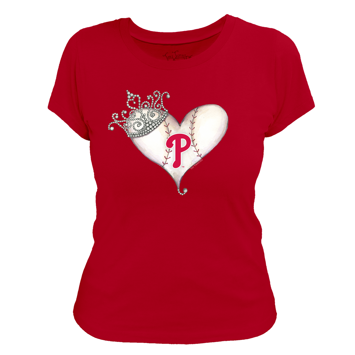 Philadelphia Phillies Tiara Heart Tee Shirt