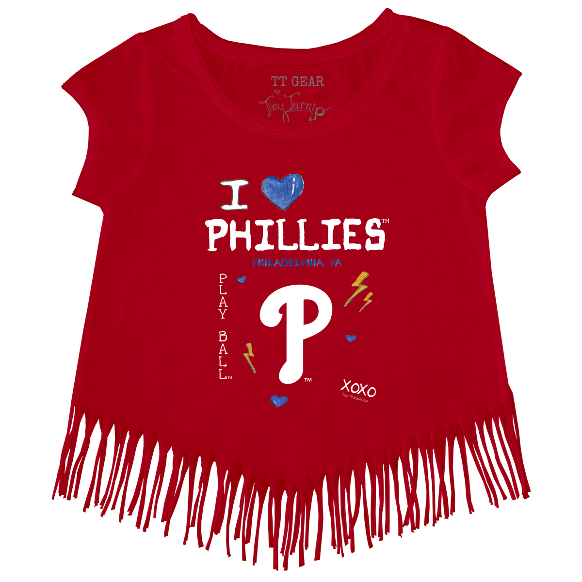 I Heart Phillies Fringe Tee - Tiny Turnip