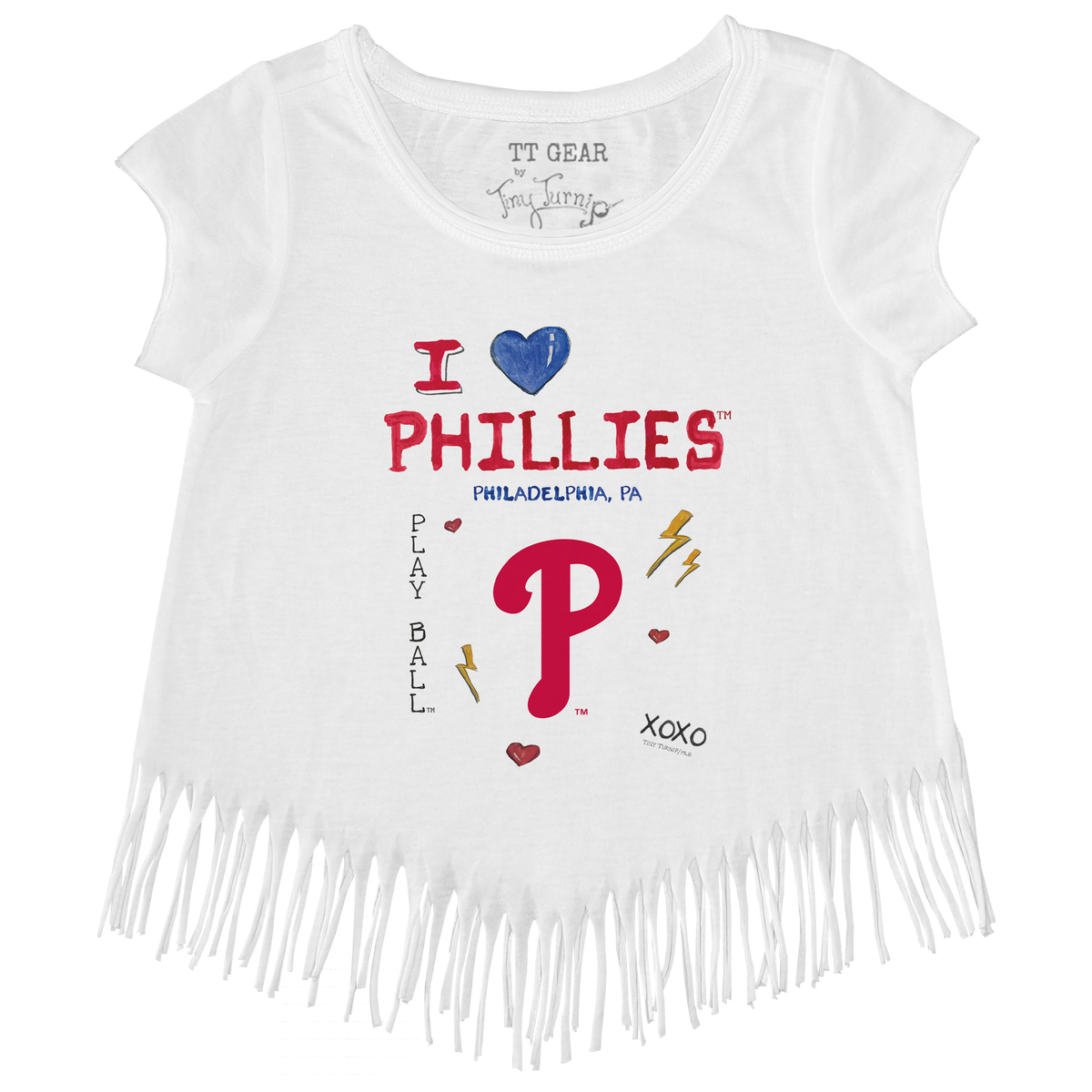 I Heart Phillies Fringe Tee - Tiny Turnip