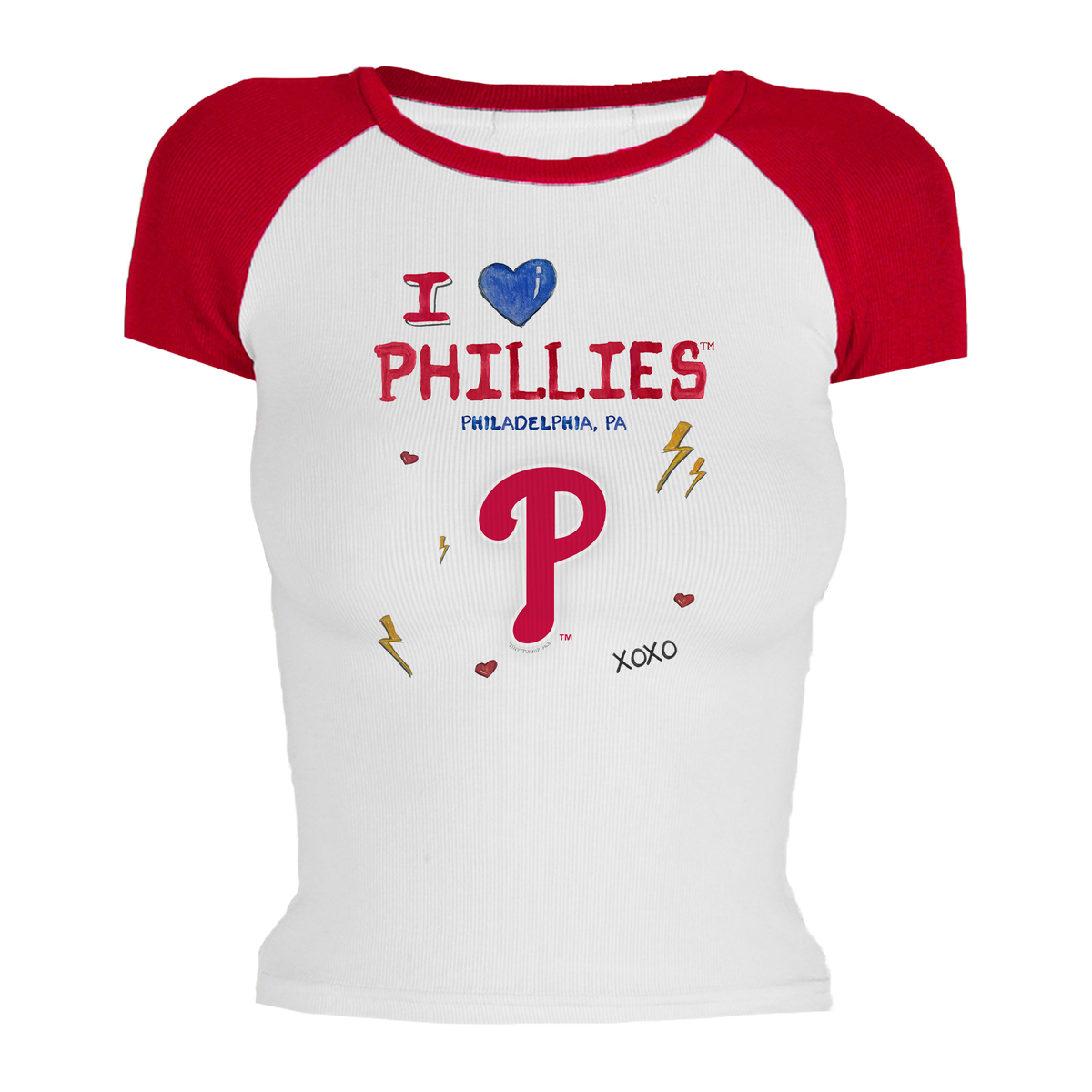 I Heart Phillies Roxy Raglan Short Sleeve