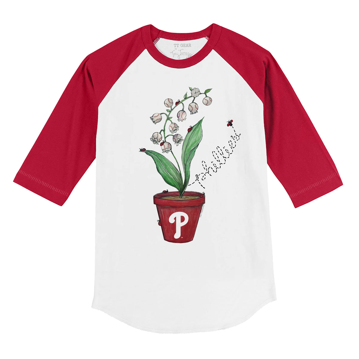 Philadelphia Phillies Ladybug 3/4 Red Sleeve Raglan