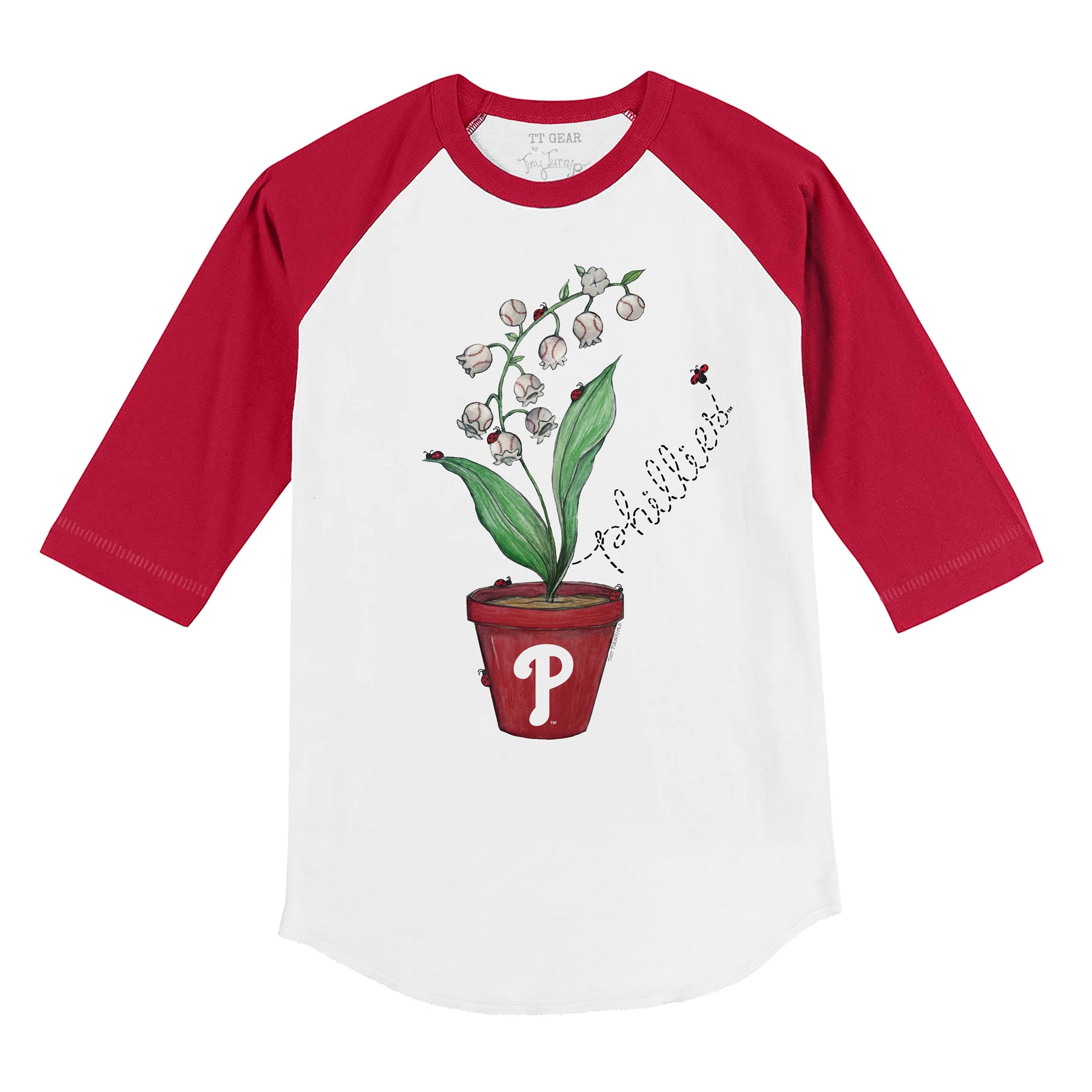 Philadelphia Phillies Ladybug 3/4 Red Sleeve Raglan