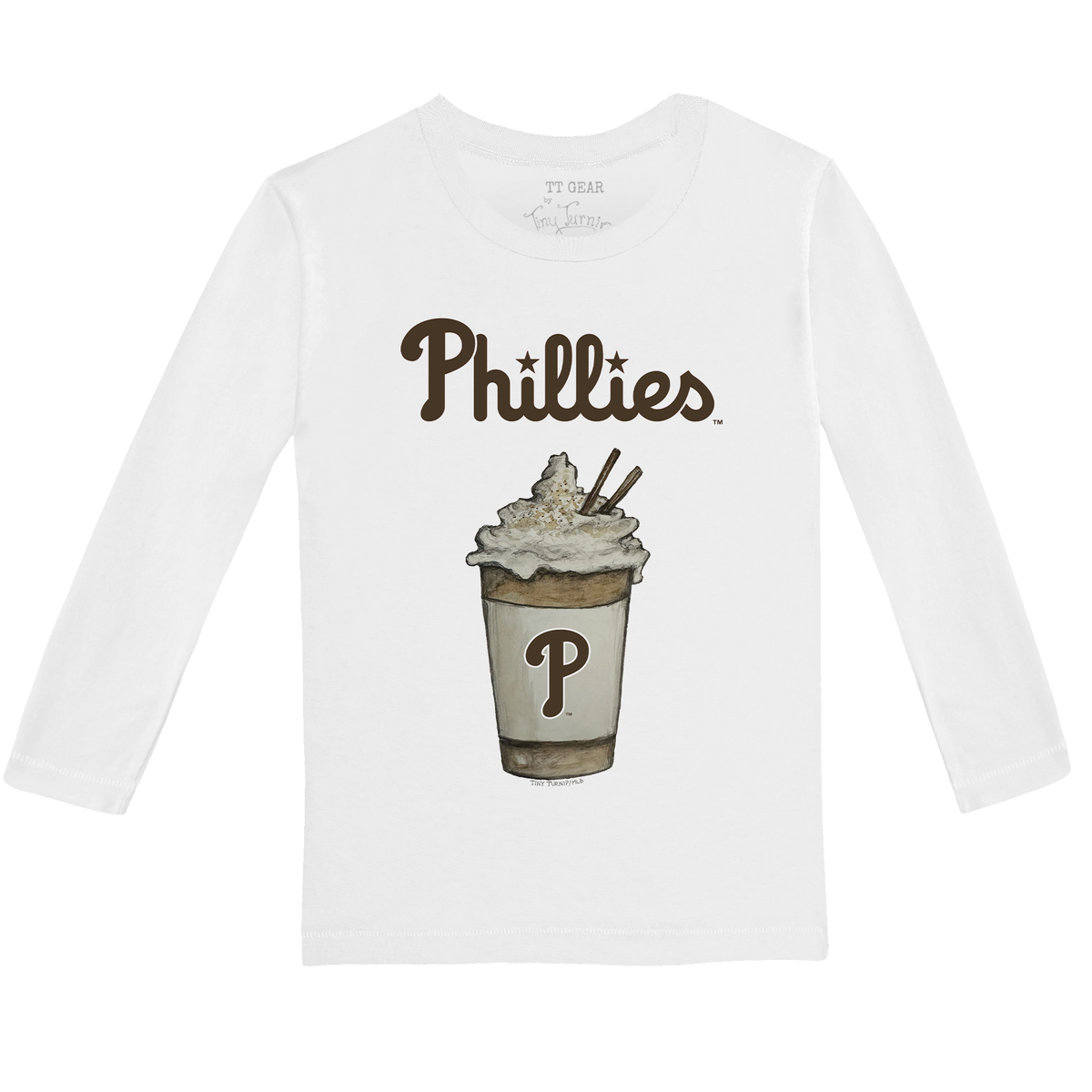 Philadelphia Phillies Latte Long-Sleeve Tee Shirt