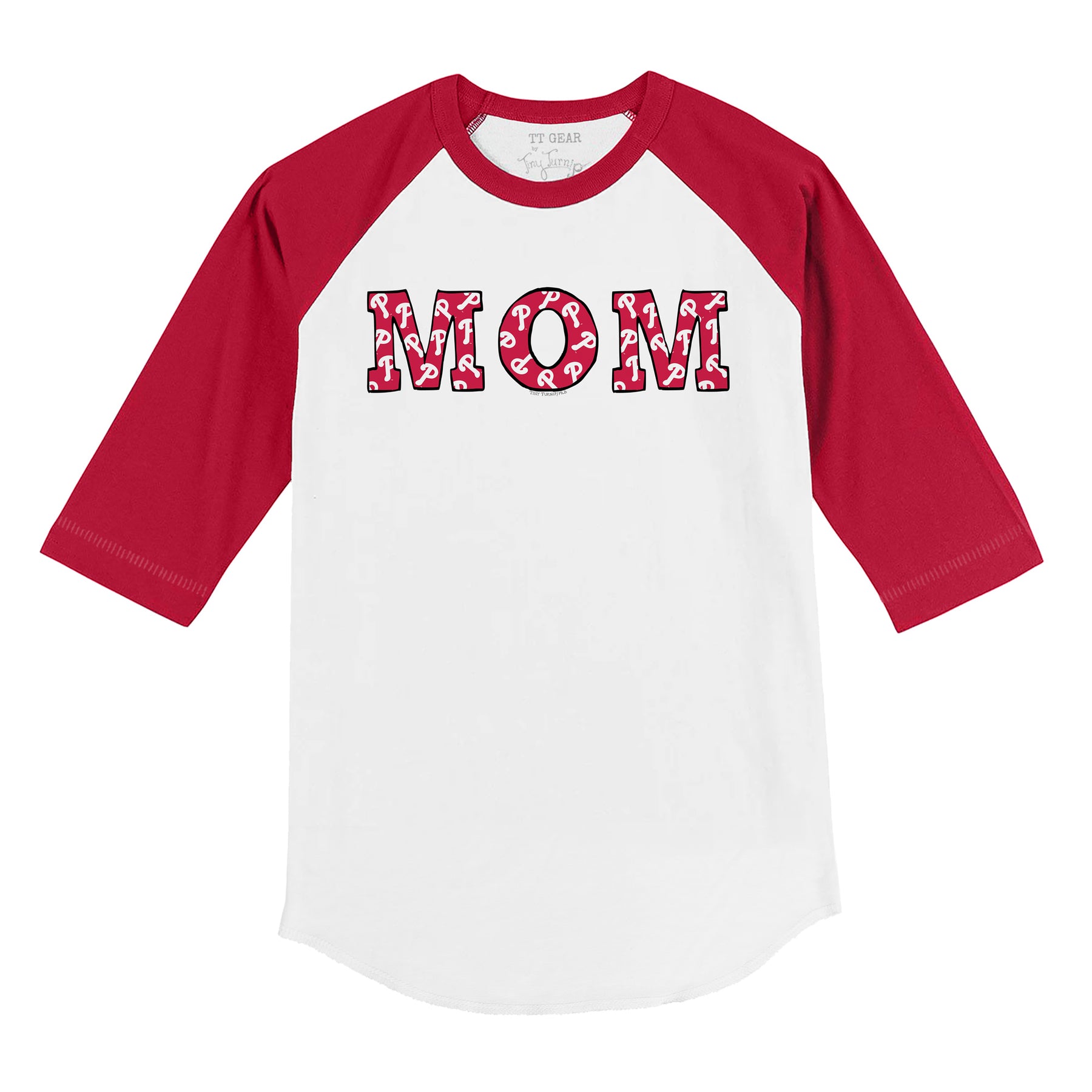 Philadelphia Phillies Mom 3/4 Red Sleeve Raglan