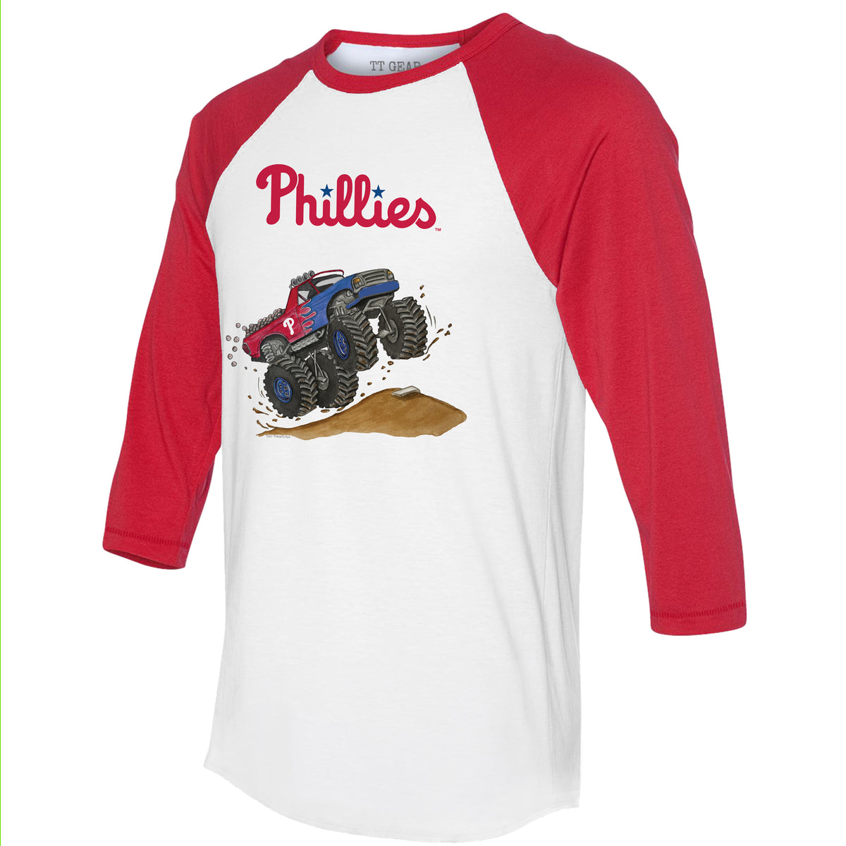 Philadelphia Phillies Monster Truck 3/4 Red Sleeve Raglan