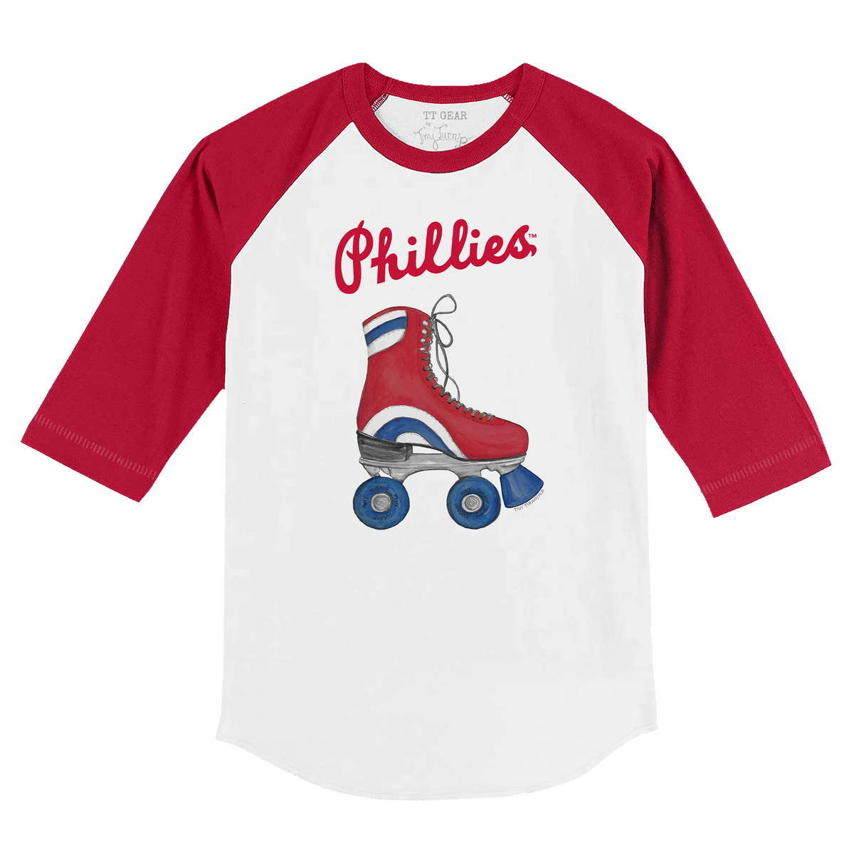 Philadelphia Phillies Retro Skate 3/4 Red Sleeve Raglan