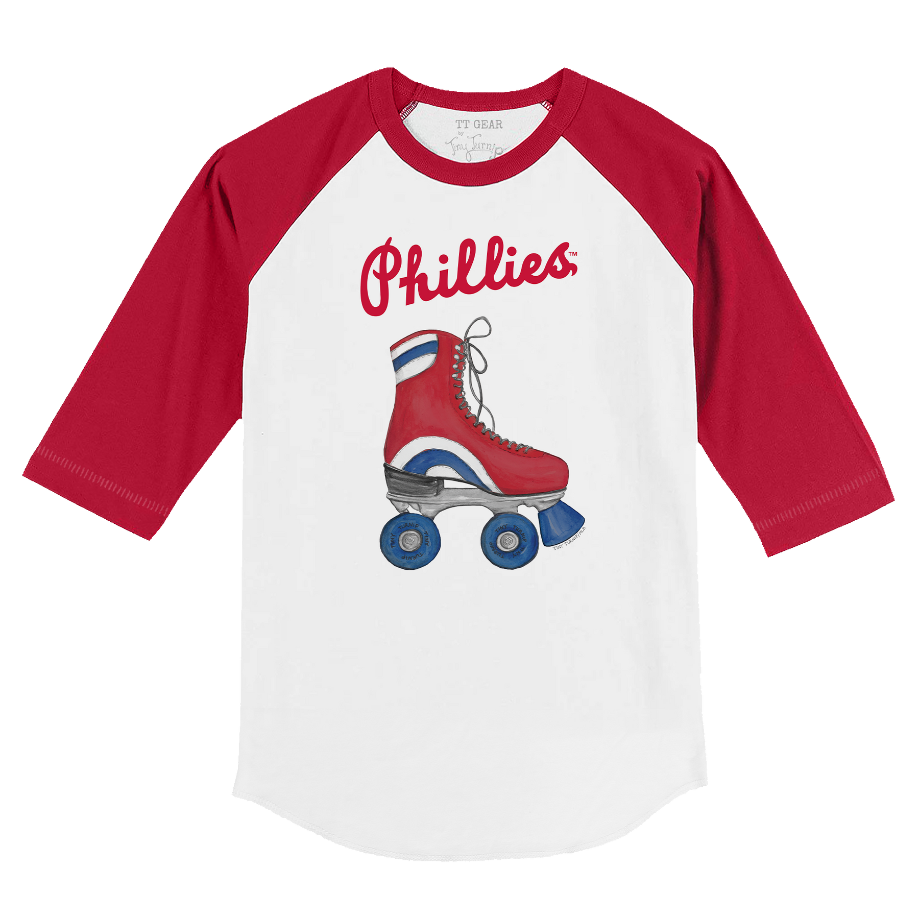 Philadelphia Phillies Retro Skate 3/4 Red Sleeve Raglan