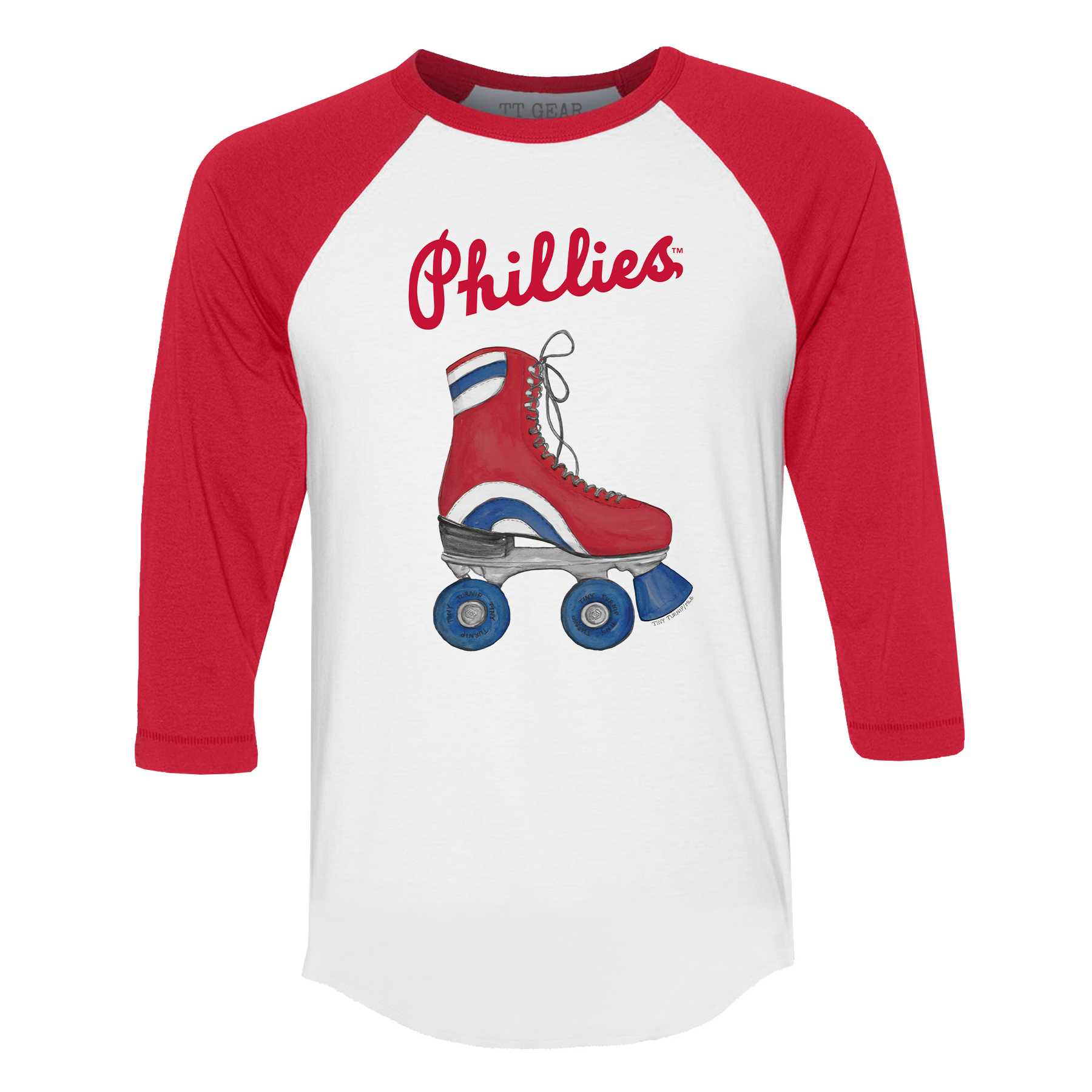 Philadelphia Phillies Retro Skate 3/4 Red Sleeve Raglan