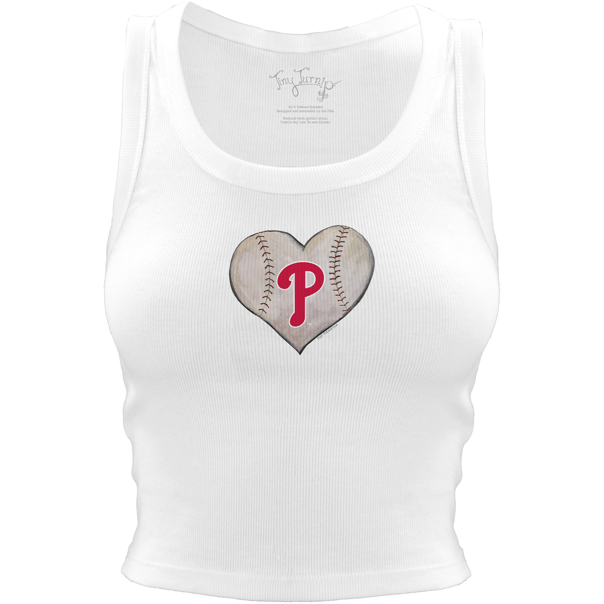 Philadelphia Phillies Baseball Heart Crop Tank - Tiny Turnip