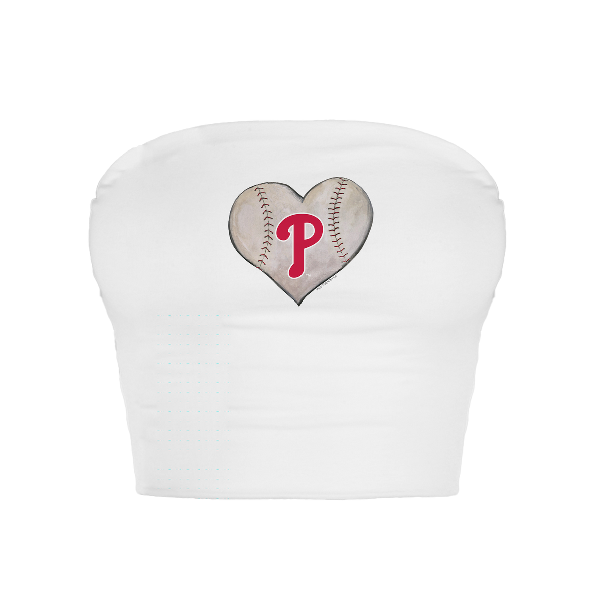 Philadelphia Phillies Stitched Heart Crop Tube Top - Tiny Turnip