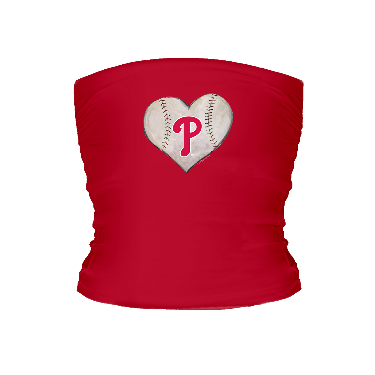 Philadelphia Phillies Stitched Heart Tube Top - Tiny Turnip
