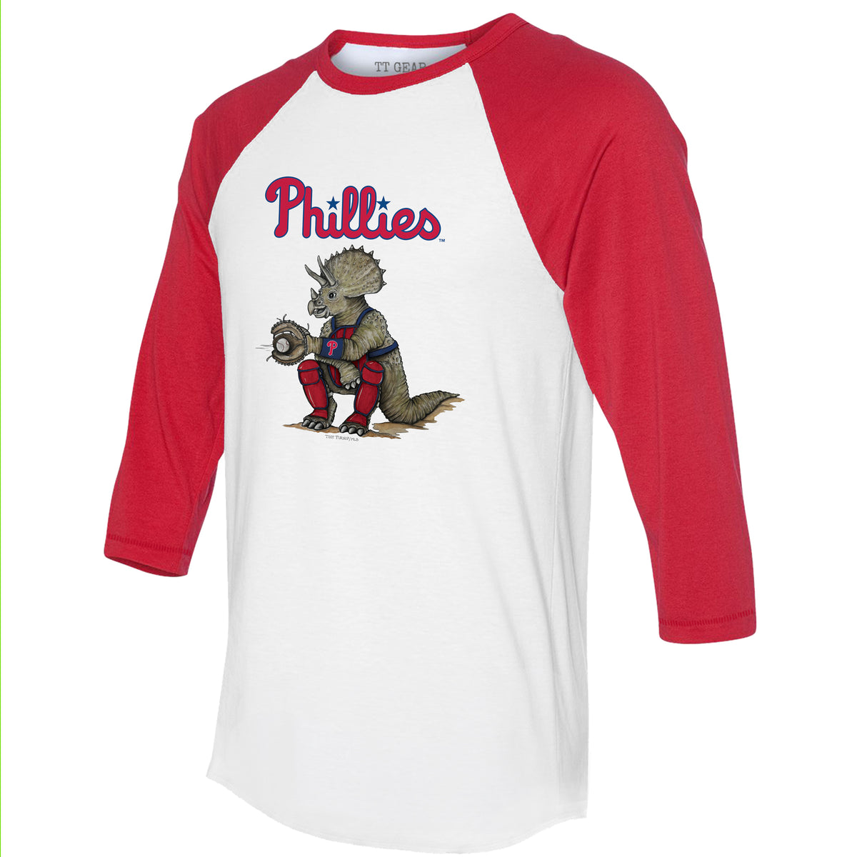 Philadelphia Phillies Triceratops 3/4 Red Sleeve Raglan
