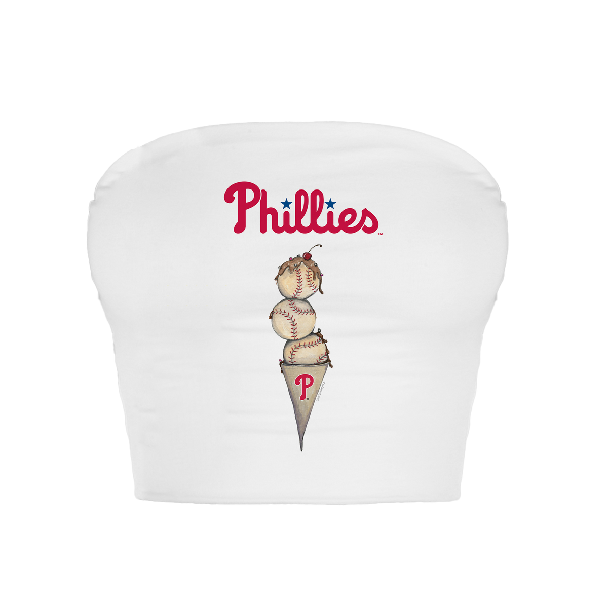 Philadelphia Phillies Triple Scoop Crop Tube Top
