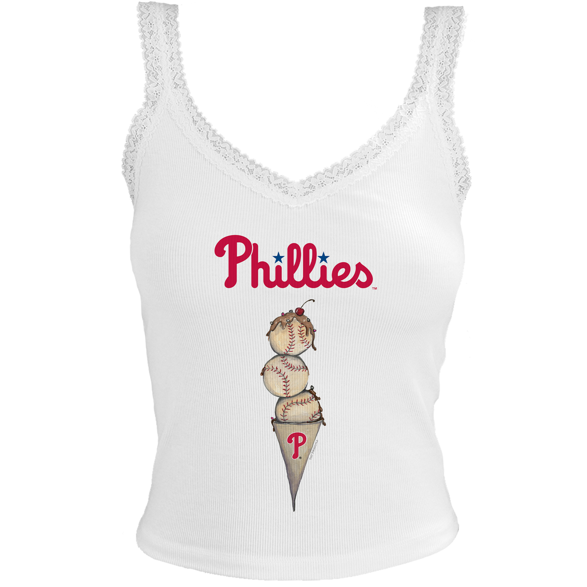 Philadelphia Phillies Triple Scoop Lace Tank