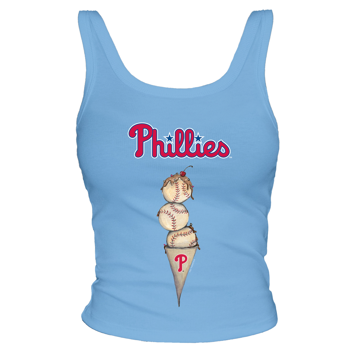 Philadelphia Phillies Triple Scoop Ribbed Tank - Tiny Turnip