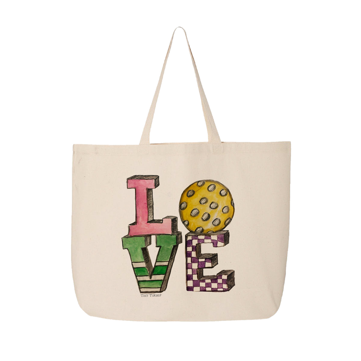 Pickleball LOVE Canvas Tote Bag