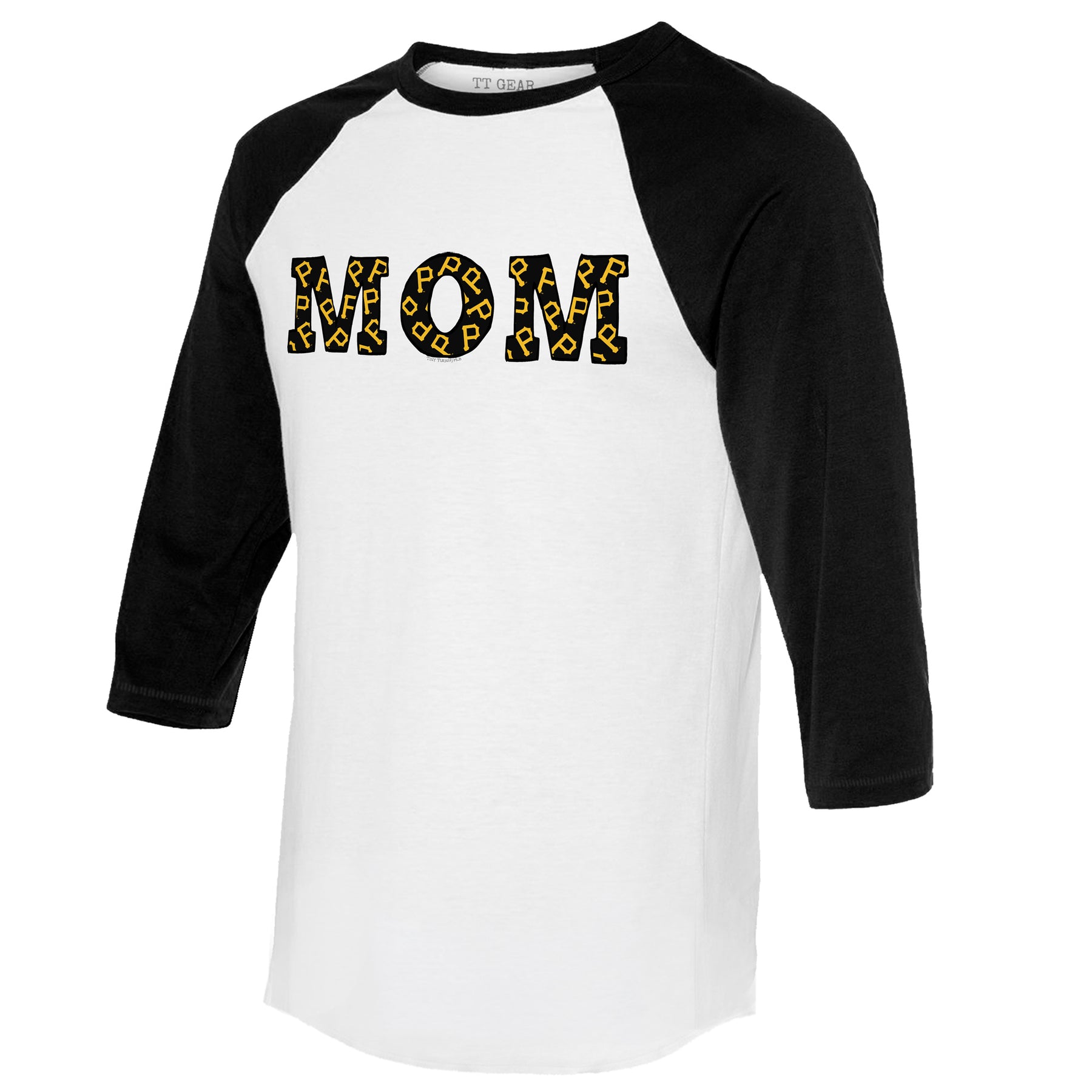 Pittsburgh Pirates Mom 3/4 Black Sleeve Raglan