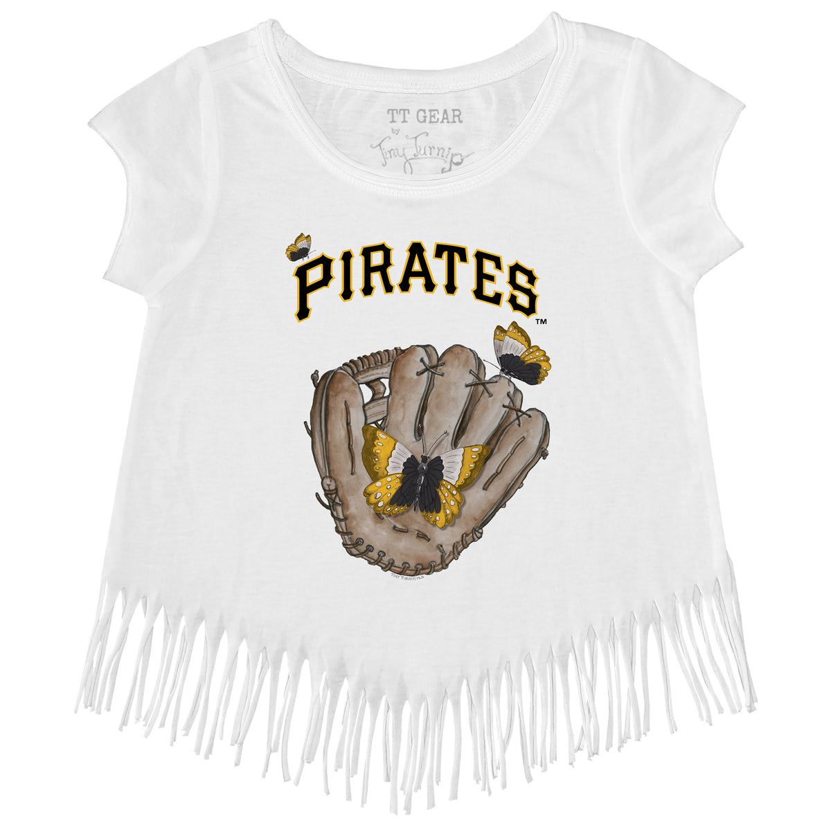 Pittsburgh Pirates Butterfly Glove Fringe Tee