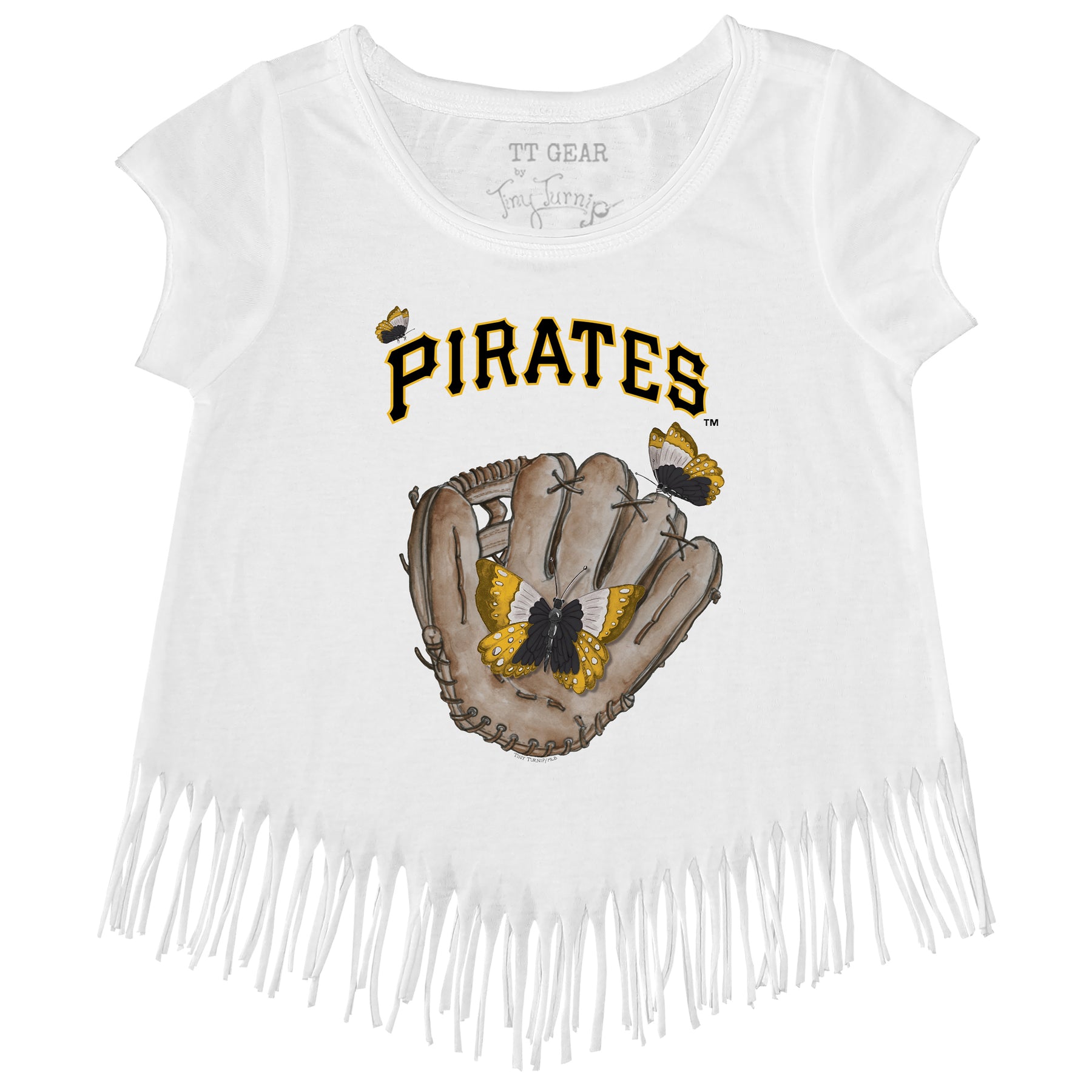 Pittsburgh Pirates Butterfly Glove Fringe Tee