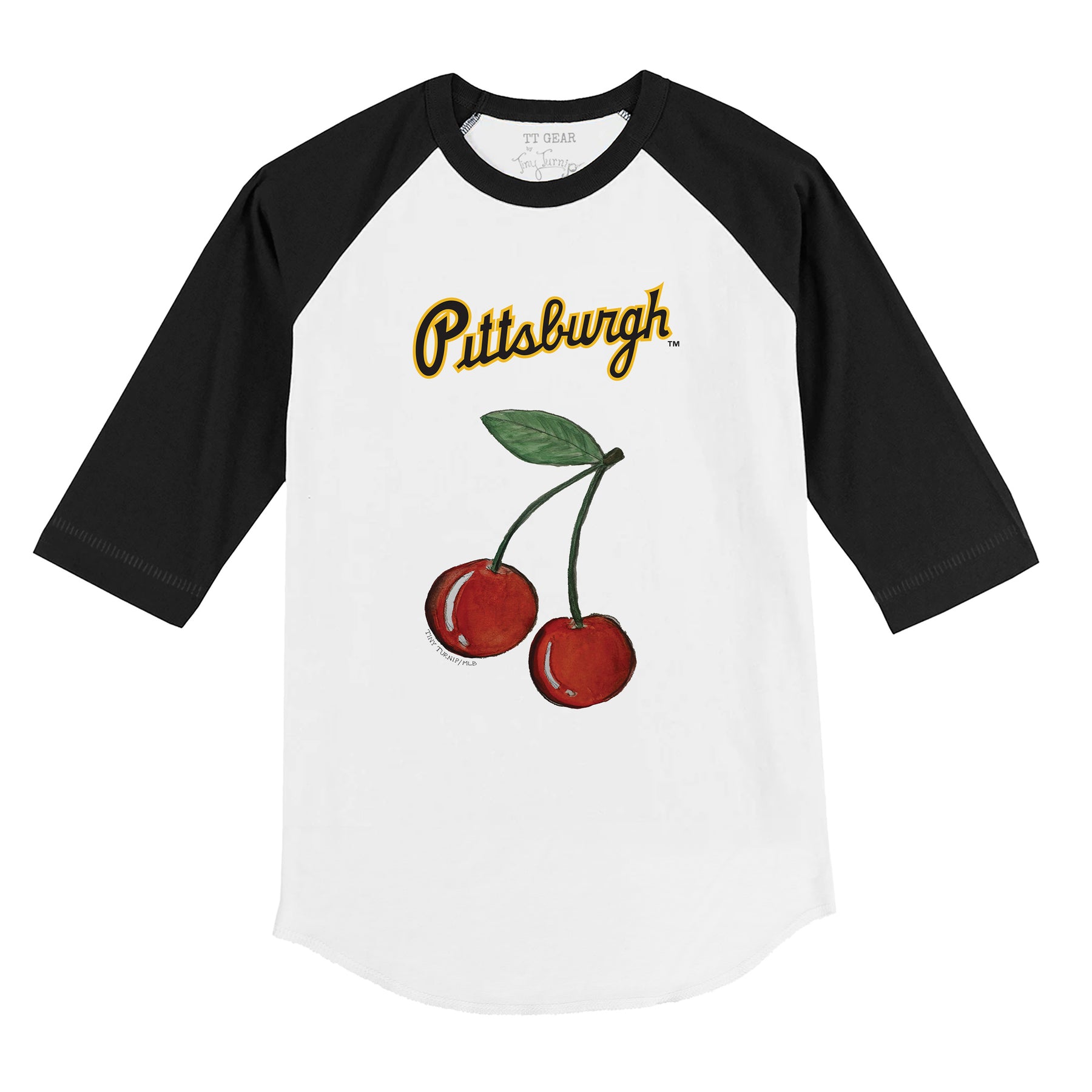 Pittsburgh Pirates Cherry 3/4 Black Sleeve Raglan